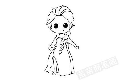 怎么画艾莎公主的宠物狗